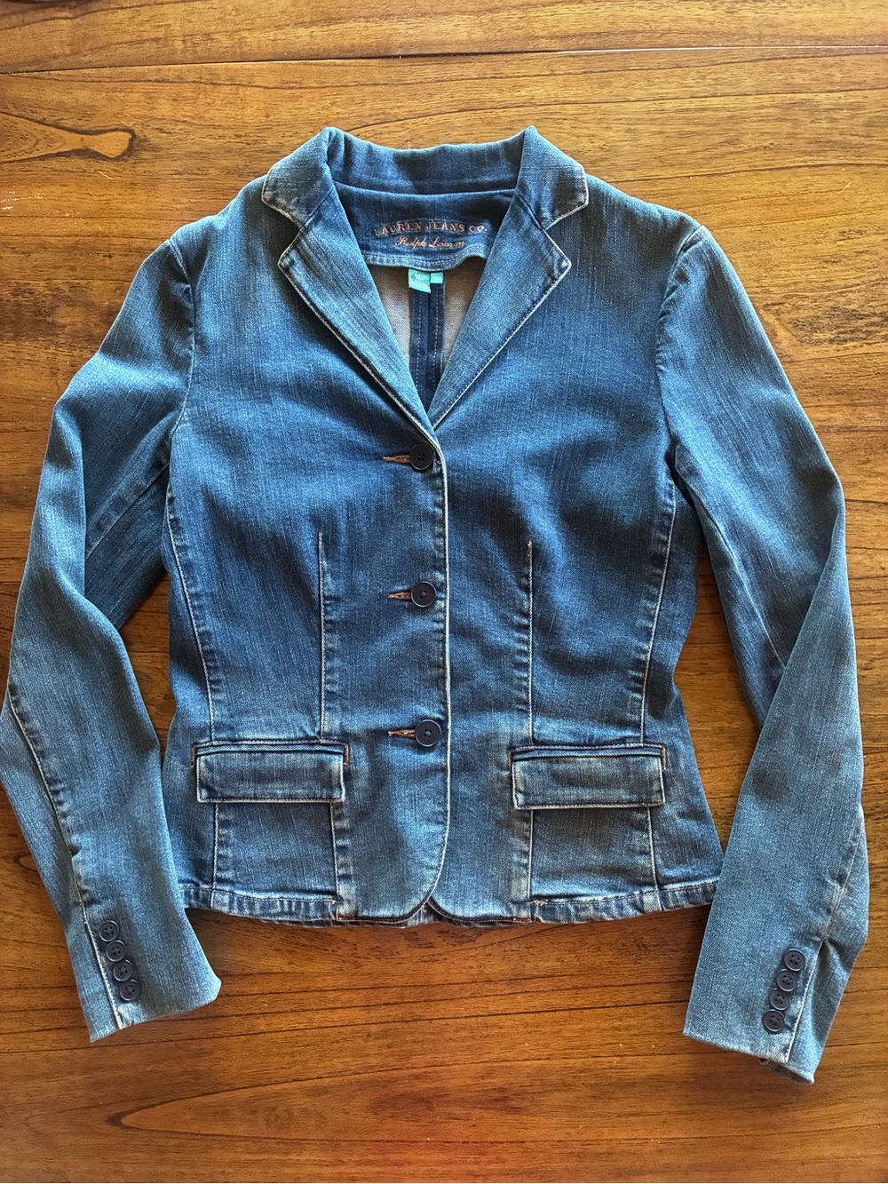 Vintage Y2K Polo by Ralph Lauren Fitted Denim Jacket - Blue